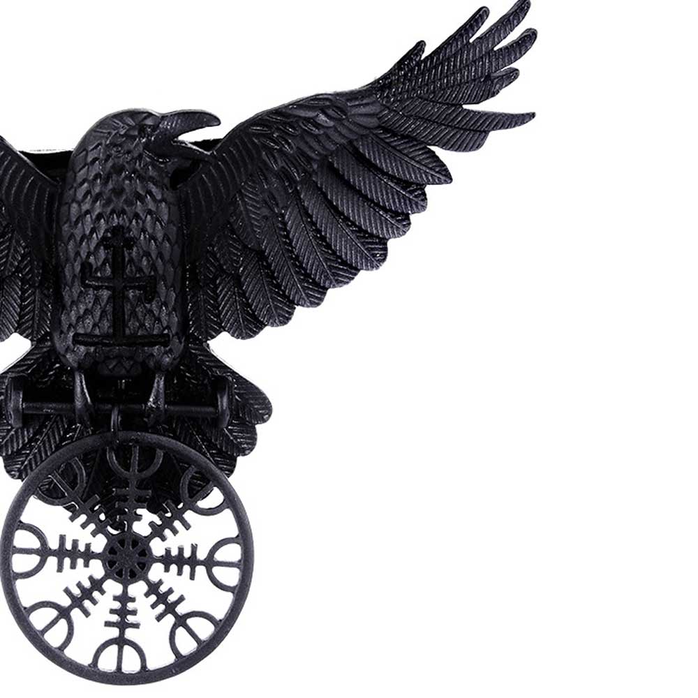 Restyle - Helm Of Awe Raven Necklace - Black